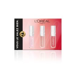 L'Oréal Paris - Coffret Maquillage Lèvres Plump Ambition - 3 produits - Gloss Plump Ambition à l'Acide Hyaluronique - Teintes 101 Crystal Clear, 601 Worth It, 380 Rouge in Love