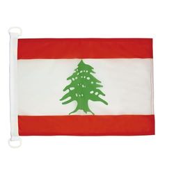 AZ FLAG - Drapeau Liban - 45x30 cm - Pavillon Nautique Libanais Spécial Bateau Et Extérieur En Maille Bloquée Avec Anneaux Plastiques Intégrés - 30g