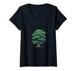 Mujer Maravillosa obra de arte de árbol Planta un árbol Camiseta Cuello V