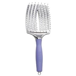 Olivia Garden Fingerbrush Care Iconic - Taille Large - Noir - Brosse à Cheveux en Poils de Nylon pour un Démêlage Doux & des Cheveux Sains