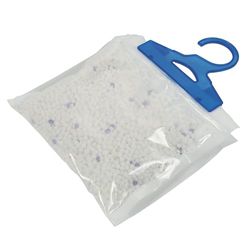 Luchtontvochtiger voor kledingkast in zak met haken en kristallen, 210 g