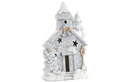 DRW Hus jultomte i harts med LED-lampor 35 x 20 x 51 cm