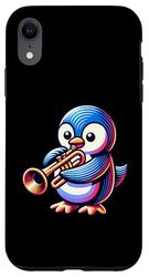 Cute Penguin Playing Trumpet Musical Fun Design Case for iPhone XR