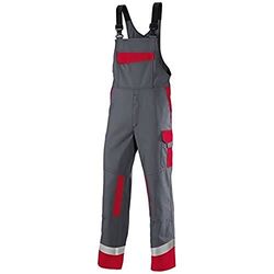 BP 2434-820-5381-54n tuinbroek, stretch bretels met clipbevestigingen, 320,00 g/m², donkergrijs/rood, 54n