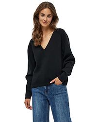 Desires Kaiona V-neck Pullover, Jersey con cuello en v para Mujer, Negro (9000 BLACK), S