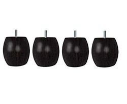 MARGOT 3700527816128 Douceur Ball bedpoten, 4 stuks, hoogte 9,5 cm, wengé hout