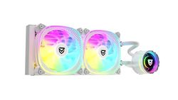 Nfortec - ATRIA X Liquid CPU Cooling ARGB 240mm, Infinity Mirror rotatif à 360 degrés, 2x 120mm PWM ARGB Fans, compatible AMD et Intel, blanc