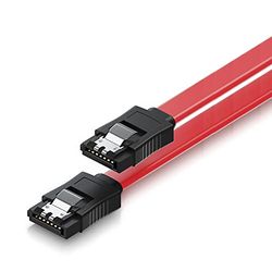 Ewent Câble SATA III, Vitesse 6 Gbits avec Clips en métal, SATA L-Type Rouge Rouge 30 cm