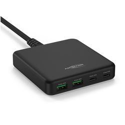 ANSMANN Caricatore USB 65W a 4 porte, caricatore rapido multiplo USB-C/USB-A per iPhone/Samsung/Google/Xiaomi/Huawei/Laptop e altri dispositivi