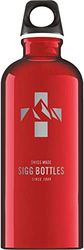 Sigg - Gourde Aluminium - Traveller Red Mountain - Certifiée Neutre En CO2 - Convient Aux Boissons Gazeuses - Étanche & Légère - Sans BPA - Pour Sport, Camping, Randonnée - Rouge Montagne - 0,6L