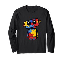 Autism Awareness Robot Version 2 Long Sleeve T-Shirt