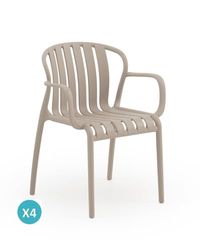 Set 4 sillones pp color camel