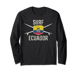 Ecuador Surfing | Viaggio Vintage Surf Bandiera Ecuadoriana Maglia a Manica