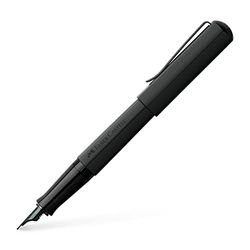 Faber-Castell 150571 Hexo Pluma estilográfica con trazo de escritura F (fino), negro mate, 1 unidad