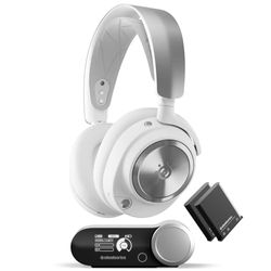 SteelSeries Arctis Nova Pro Wireless Blanc - Casque Gaming Multi-système - Haut-parleurs magnétiques en néodyme - ANC - Autonomie illimitée - Micro ClearCast Gen 2 - PC, PS5, PS4, Switch, Mobile