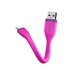 SBS Micro Cavo Dati e Ricarica, Lunghezza 12 cm, Connettori USB, Micro USB, Finitura Piatta Antigroviglio, per Smartphone, Tablet, Laptop, Pc, Rosa
