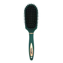 Glam'Up Paris - Round End Hairbrush Green Rose Gold - Detangling Hairbrush with Handle - Medium Brush with Round Gusset - 23 x 7 x 3.5 cm - Green Rose Gold