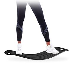 Relaxdays twist trainer, balans oefeningen, tot 150 kg, balanstrainer, lichaamstraining, balance board, zwart