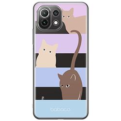 ERT GROUP mobiltelefonfodral för Xiaomi 11 LITE 4G/5G originalt och officiellt licensierat Babaco mönster Cats 014, gedeeltelijk transparant