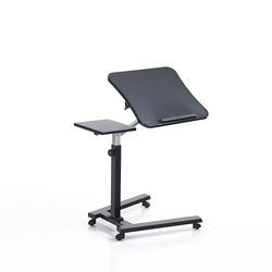 Wink Design Tablet Carrello Porta Notebook, Nero Opaco, Cromo, 40x42xH72/102 cm