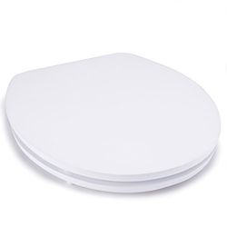 MSV Tapa Inodoro MDF Acabado Blanco Brillo - Bisagras INOX