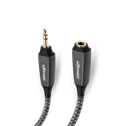 HImage jack-kabel 3,5 mm mannelijk vrouwelijk 24K vergulde stekker met textielmantel, hoge audiokwaliteit, aluminium behuizing, 1,5 m lengte