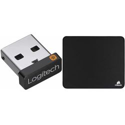 Logitech USB Unifying Receiver & Corsair MM350 Champion Series, Medium Premium