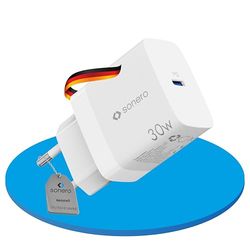sonero USB-C-laddare, 1 x 30 watt USB-C-port, GAN-snabbladdare, USB-strömförsörjning, mobiltelefonladdare med automatisk laddningsströmavkänning, vit