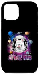 Carcasa para iPhone 14 Space Dog Astronaut Finnish Lapphund Galaxy Funny Puppy