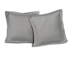 Home Linge Passion - Conjunto de 2 capas quadradas 100% algodão, cinzento claro, 63 x 63 cm