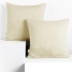 DecoKing 2 örngott 40 x 40 cm jersey 100% kammad bomull dragkedja beige bärnsten