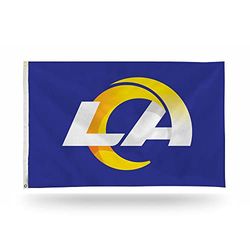Rico Industries Bandiera dei Los Angeles Rams della NFL, 90 x 1,5 m, con occhielli