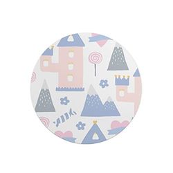 Questo Casa, Round Digital Printed Mouse Pad, Non-Slip Base, for Office and Home, Diameter:22cm