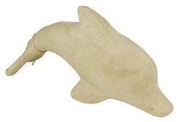 Décopatch SA132O - Un support en papier brun mâché 29,5x10x15,5 cm, Dauphin