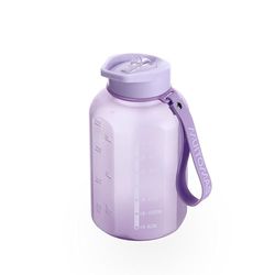 Muitomas, Borraccia Sportiva con Laccio in Silicone Anti-Scivolo, con Grafica Motivazionale, Capacità di 1,2 L, Colore Lilla