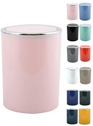 MSV Papelera decorativa oficina o baño 6 Litros Bad Serie Aspen, Rosa Pastel