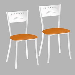 ASTIMESA SCMGNA Deux chaises de Cuisine, métal, Orange, Hauteur d'assise 45 cm
