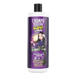 Dona Flora - Shampooing Super Lisos - 1000ml - Enrichi en Argan, Macadamia et Kératine - Cheveux Lisses, Brillants et Sans Frisottis