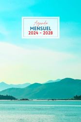 Agenda Mensuel A5 2024-2028: Planificateur mensuel 5 ans 60 mois, du 1er janvier 2024 au 31 décembre 2028 | 1 mois sur 2 pages, semaine du lundi au dimanche