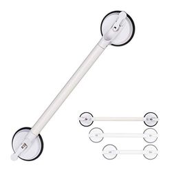 Relaxdays handgreep met zuignap, 67-79.5 cm, verstelbaar, 70 kg, badgreep voor senioren, wandbeugel badkamer, wit