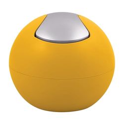 Spirella Poubelle Salle de Bains Récipient à cosmétiques 1 Litre Finition Brillante ou Mate Boîte à ordures à Couvercle pivotant Poubelle à Table Jaune Soleil Mat