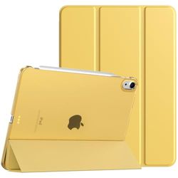 TiMOVO Funda para iPad Air 11 Pulgadas M3/M2 (2025/2024), iPad Air 5ª/4ª generación (2022/2020) 10,9 Pulgadas, Cubierta Trasera Tableta Inteligente con Auto Estela/Sueño, Amarillo Claro