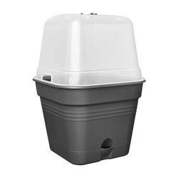 Elho Green Basics Pot De Culture Carré Allin1 15 - Pot De Fleurs pour Culture & Récolte - Ø 15.0 x H 12.1 cm - Noir/Living Noir