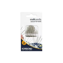 Korbond Pack de 3 juegos de agujas de coser: 16 agujas para bordar, 6 agujas de punto de cruz o para lana y 6 agujas para cuentas, para coser a mano, arreglos, remiendos y manualidades