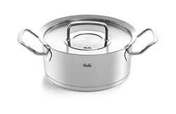 Fissler Original-Profi Collection Cacerola de 2,6 L y 20 cm de diámetro, acero inoxidable, con tapa de metal, inducción