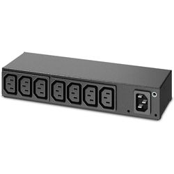 APC AP6015A Grundläggande strömfördelningsenhet, Rack PDU Basic 0U/1U 120-240V/15A 220-240V/10A (8) C13, Svart