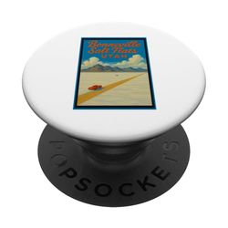 Gráfico de arte retro vintage de Bonneville Salt Flats Utah UT PopSockets PopGrip Adhesivo