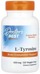 Doctor's Best - L-Tirosina | Apoyo a la función cerebral y manejo del estrés - 500mg - 120 cápsulas