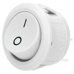 ORNO AE-13180 Interrupteur à Bascule, Rond, pour Voiture, Camion (blanc)