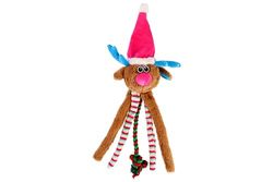 Dingo Reno Juguete para Perro con Sombrero Rosa, Cuerda y Chirriador Cosido, Divertido Perros,50 cm de Largo, Multicolor 17482
